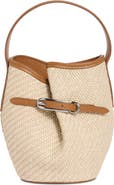LIFFNER Mini Belted Raffia Bucket Bag