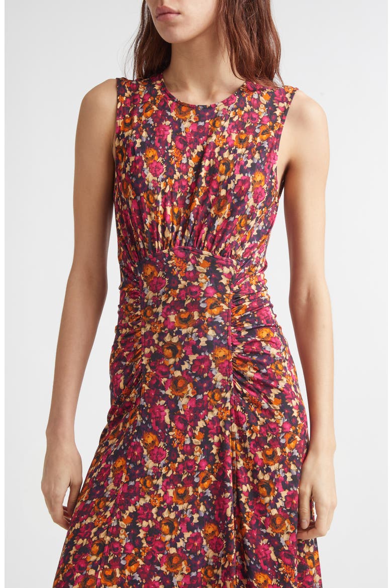 Lana Floral Print Ruched Sleeveless Maxi Dress, Alternate, color, VIOLA