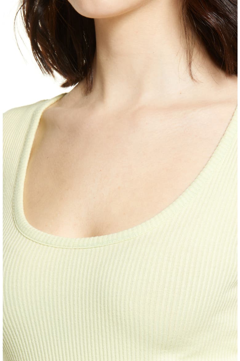 Rib Scoop Neck T-Shirt, Alternate, color, ACID WASHED LIME