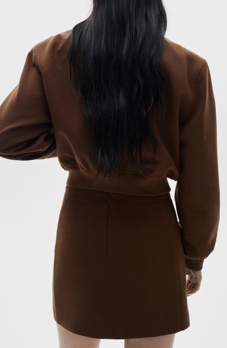 MANGO Wool Blend Bomber Jacket, Alternate, color,