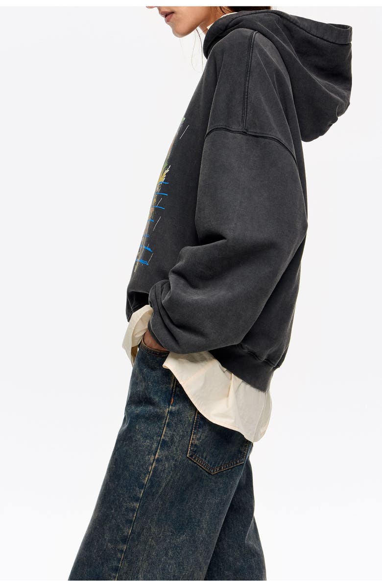 Bimba y Lola City Logo Hoodie, Alternate, color, Washed Black