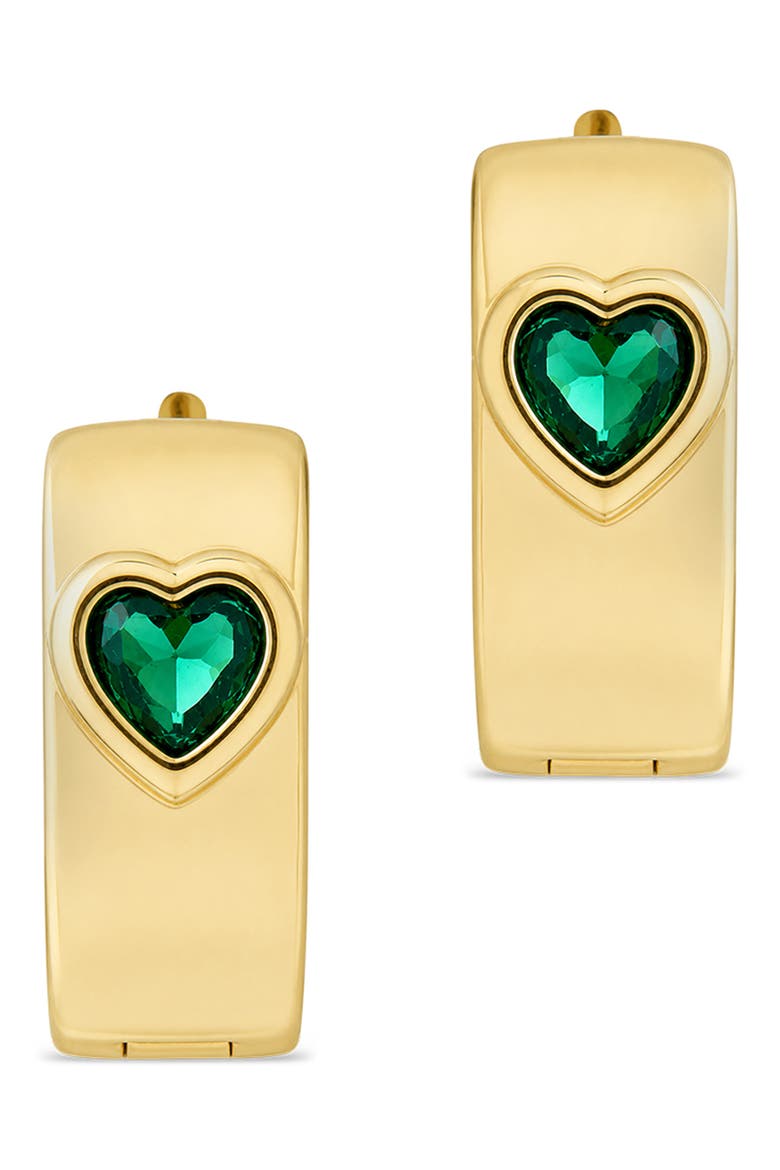 Signet Huggie Hoop Earrings, Alternate, color, GOLD