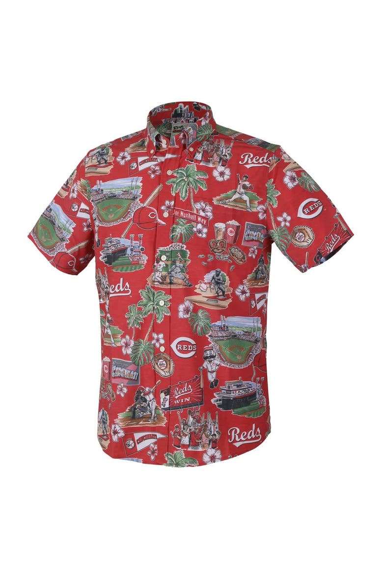 Men's Reyn Spooner  Red Cincinnati Reds Scenic Tri-Blend Button-Down Shirt, Alternate, color, Red