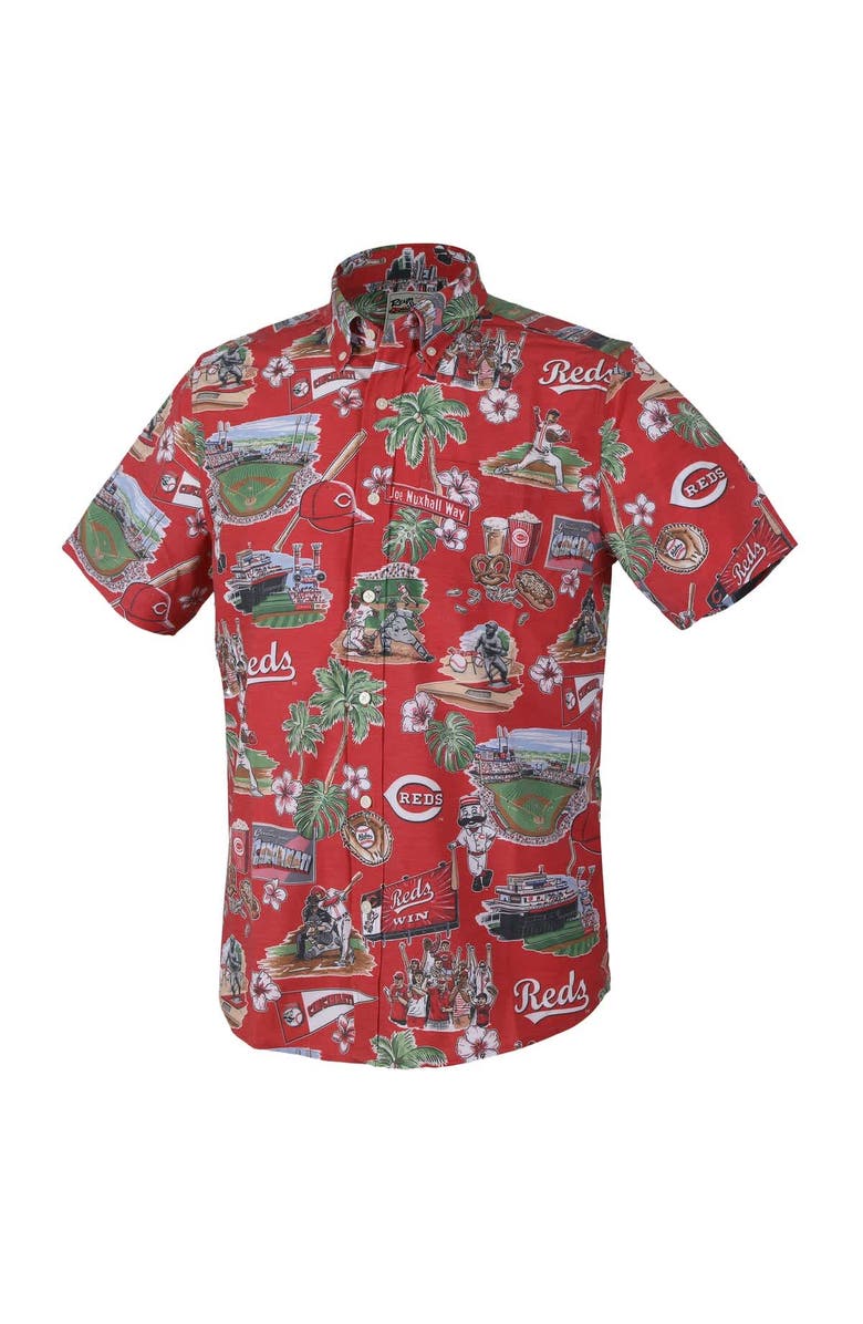 Reyn Spooner Men's Reyn Spooner  Red Cincinnati Reds Scenic Tri-Blend Button-Down Shirt, Alternate, color, Red