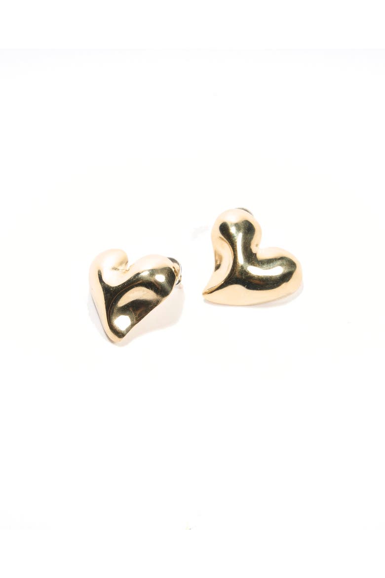 Duo Earrings, Alternate, color, Brass