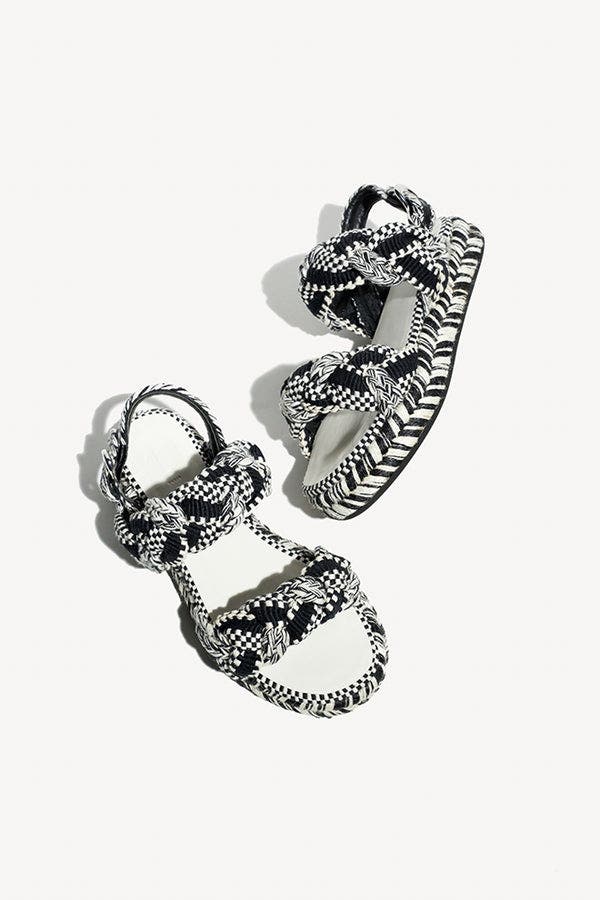 Amambaih Maria Sandals, Alternate, color, Ivory-Black