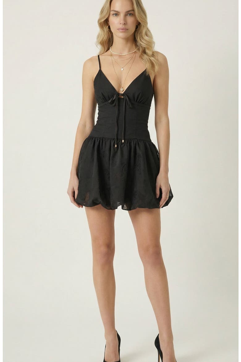 Spaghetti Strap Bubble Mini Dress, Main, color, Black