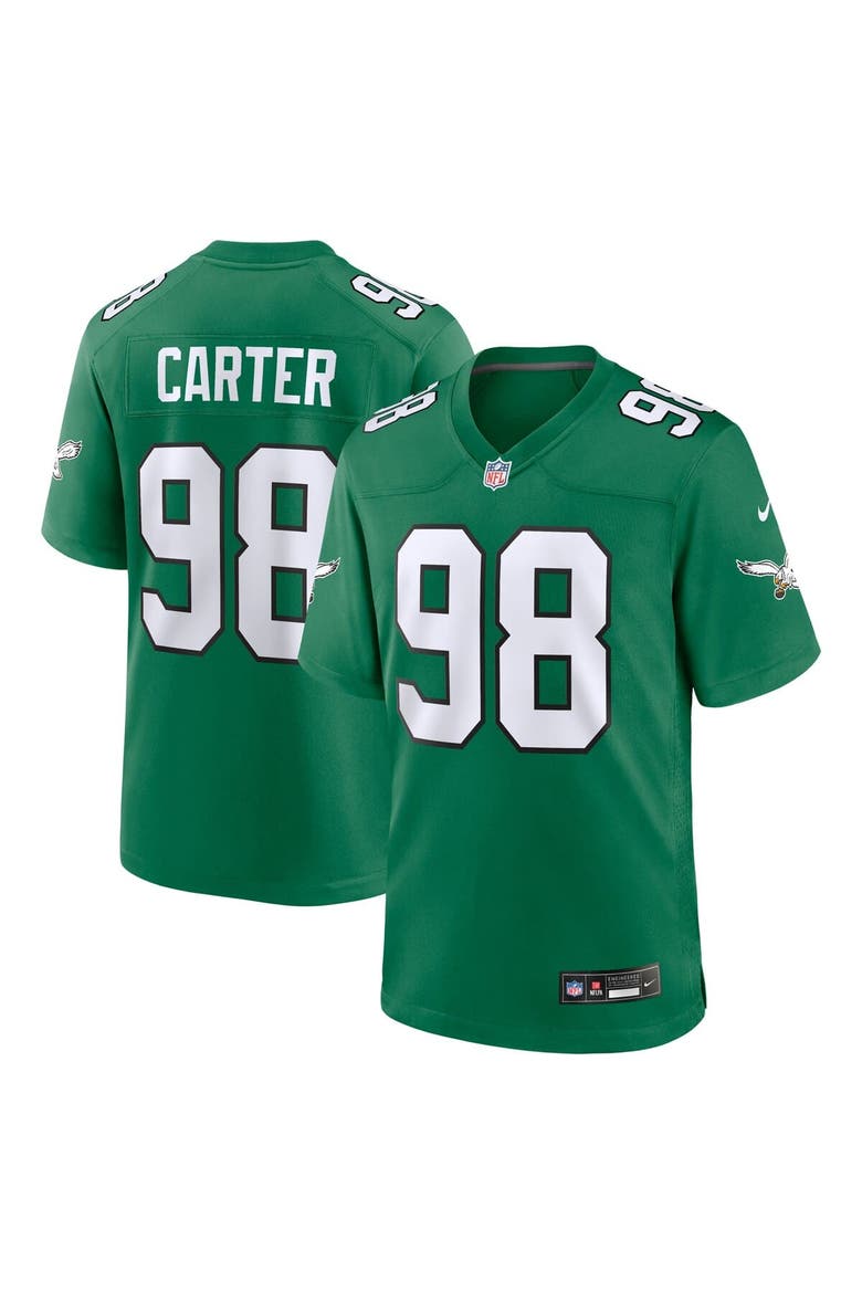 Men's Nike Jalen Carter Kelly Green Philadelphia Eagles Alternate Game Jersey, Main, color, Kelly Green