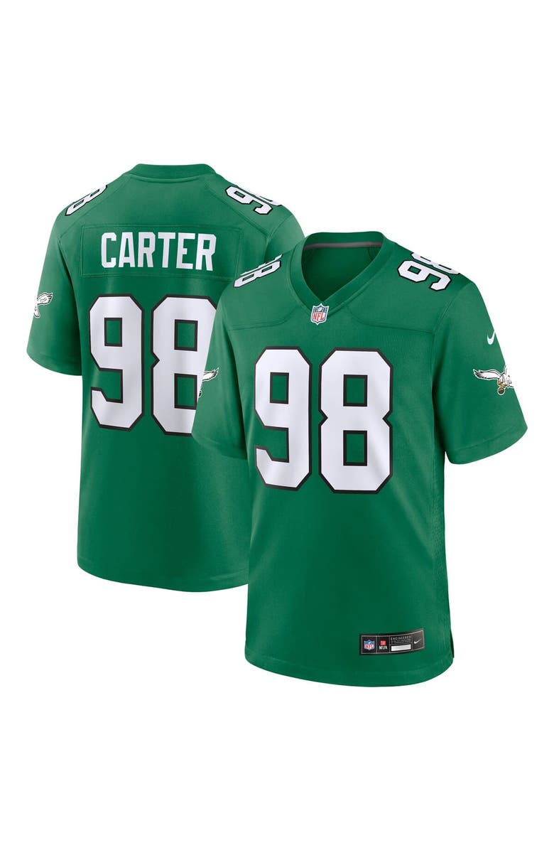 Nike Men's Nike Jalen Carter Kelly Green Philadelphia Eagles Alternate Game Jersey, Main, color, Kelly Green