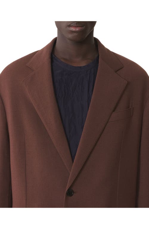 Lanvin Oversized Flannel Jacket In Brown