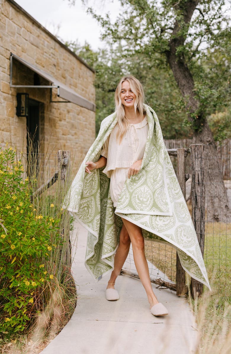 ChappyWrap Carolina Palms Throw Blanket, Alternate, color, Green