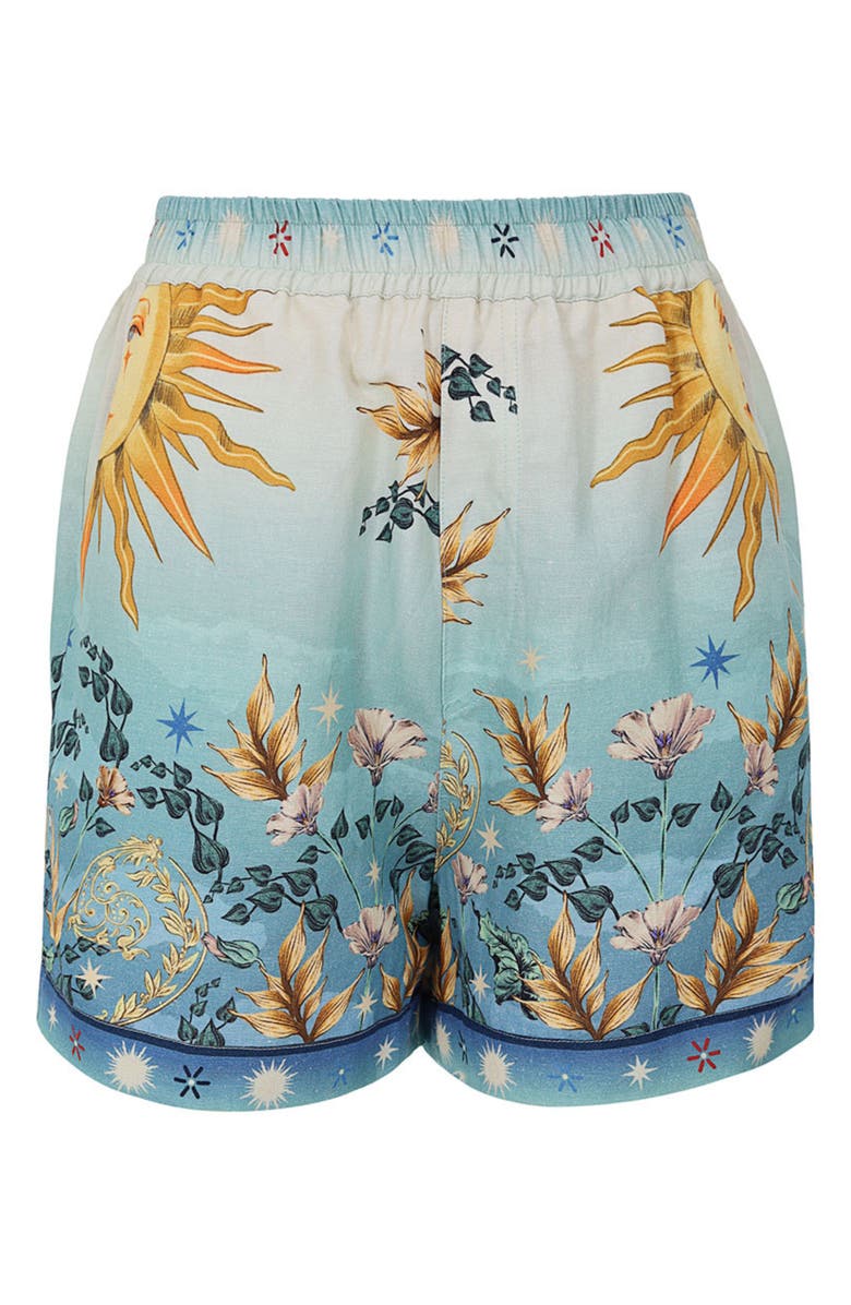 Agua Bendita Watts Solstice Print Cover-Up Shorts, Alternate, color, Blue