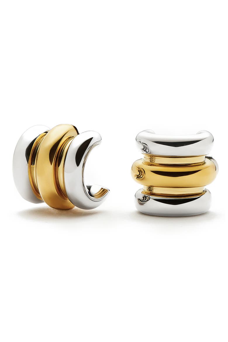 Chubby Triple Hoop Earrings, Alternate, color, MIXED