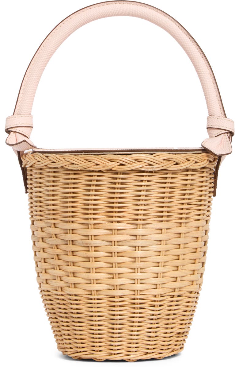 Pamela Munson The Jane Woven Rattan Basket Bag, Main, color, Blush