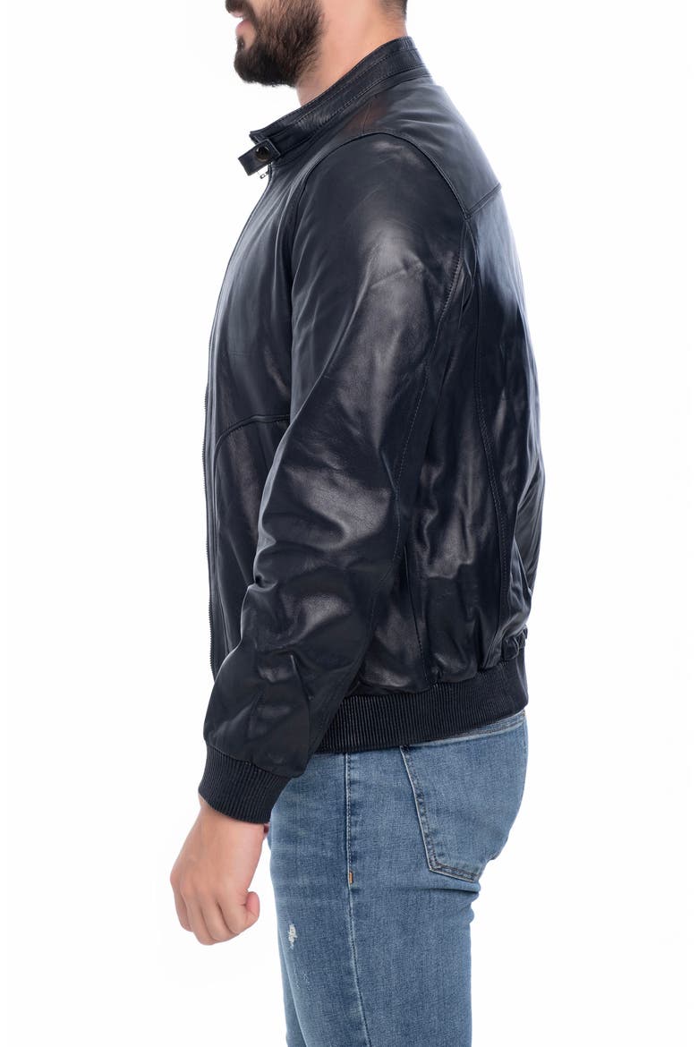 Larue Leather Jacket, Alternate, color, NAVY BLUE