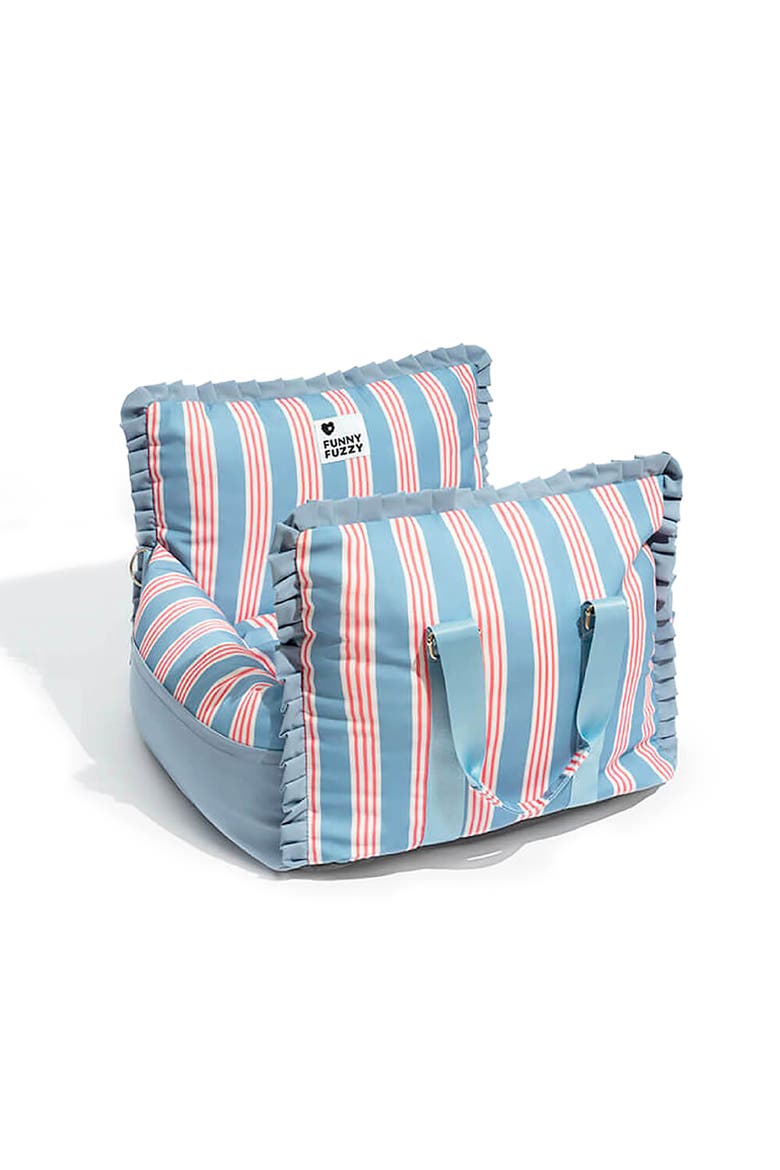 Vintage Lace Stripe Travel Safety Dog Car Seat Bed, Main, color, Lace Stripe