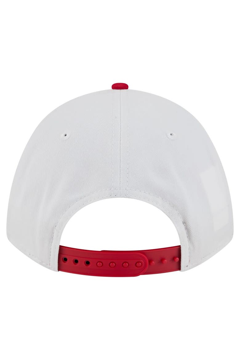 Men's New Era White/Red NC State Wolfpack Arch Two-Tone Rope 9FORTY A-Frame M-Crown Adjustable Hat, Alternate, color, White