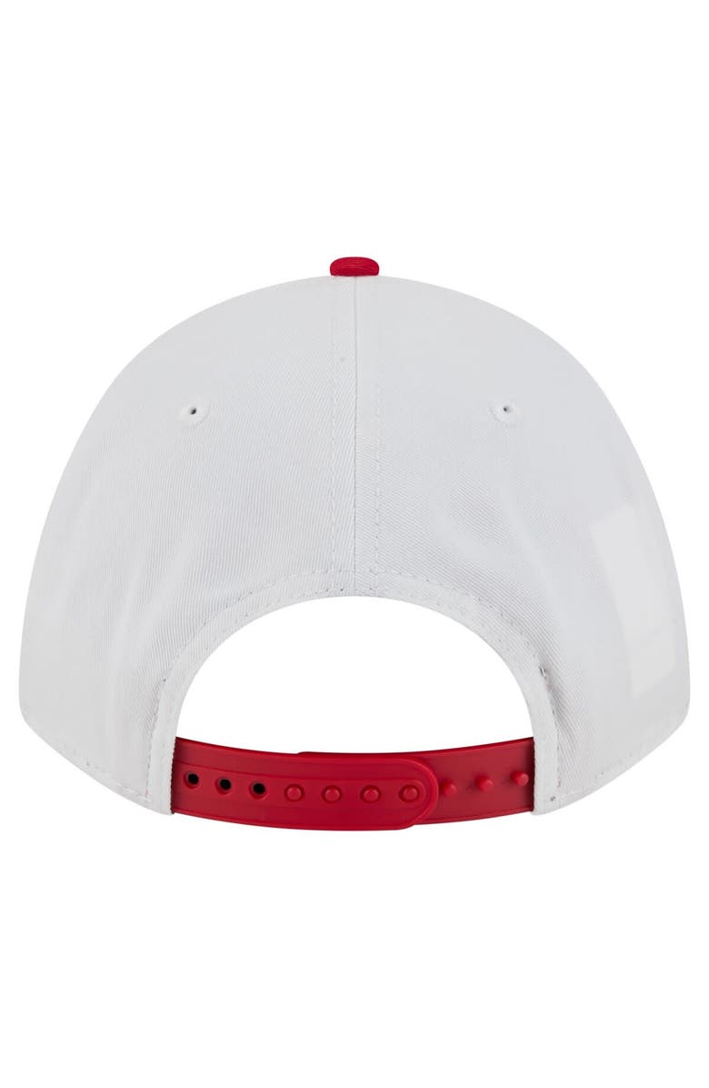 New Era Men's New Era White/Red NC State Wolfpack Arch Two-Tone Rope 9FORTY A-Frame M-Crown Adjustable Hat, Alternate, color, White