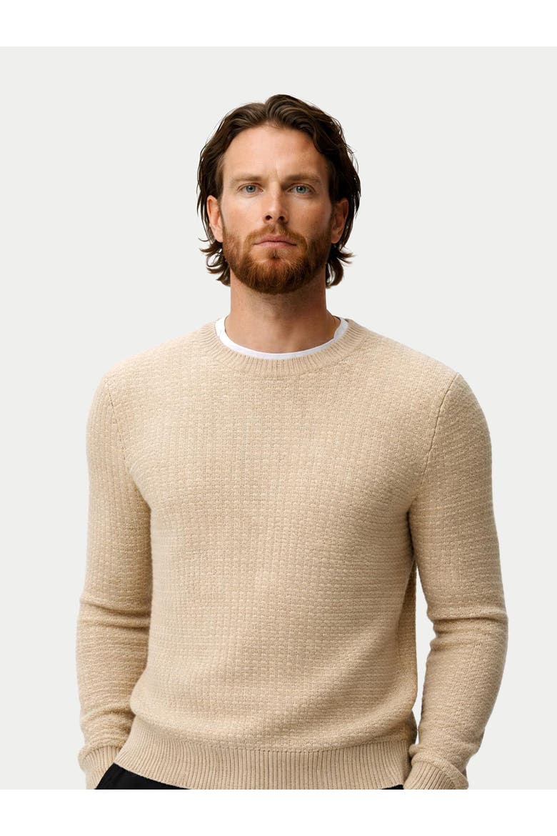 Cashmere Waffle Knit Sweater, Alternate, color, warm grey