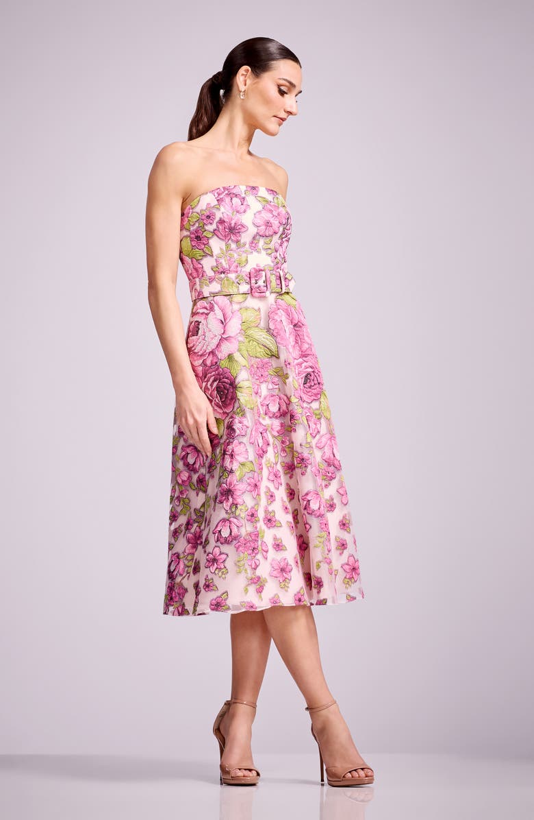 Dress the Population Allegra Brocade Strapless Cocktail Dress, Alternate, color, 