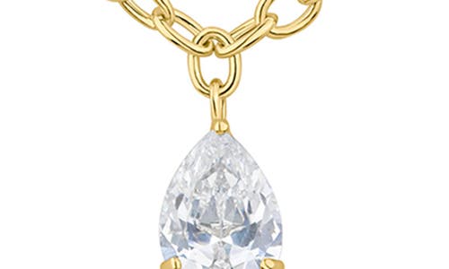 Cz By Kenneth Jay Lane Pear Cut Cubic Zirconia Pendant Necklace In Gold