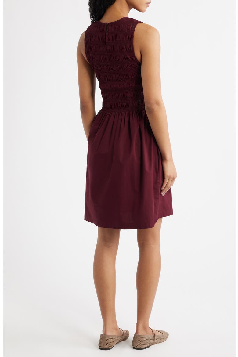 The Melody Smocked Minidress, Alternate, color, SANGRIA