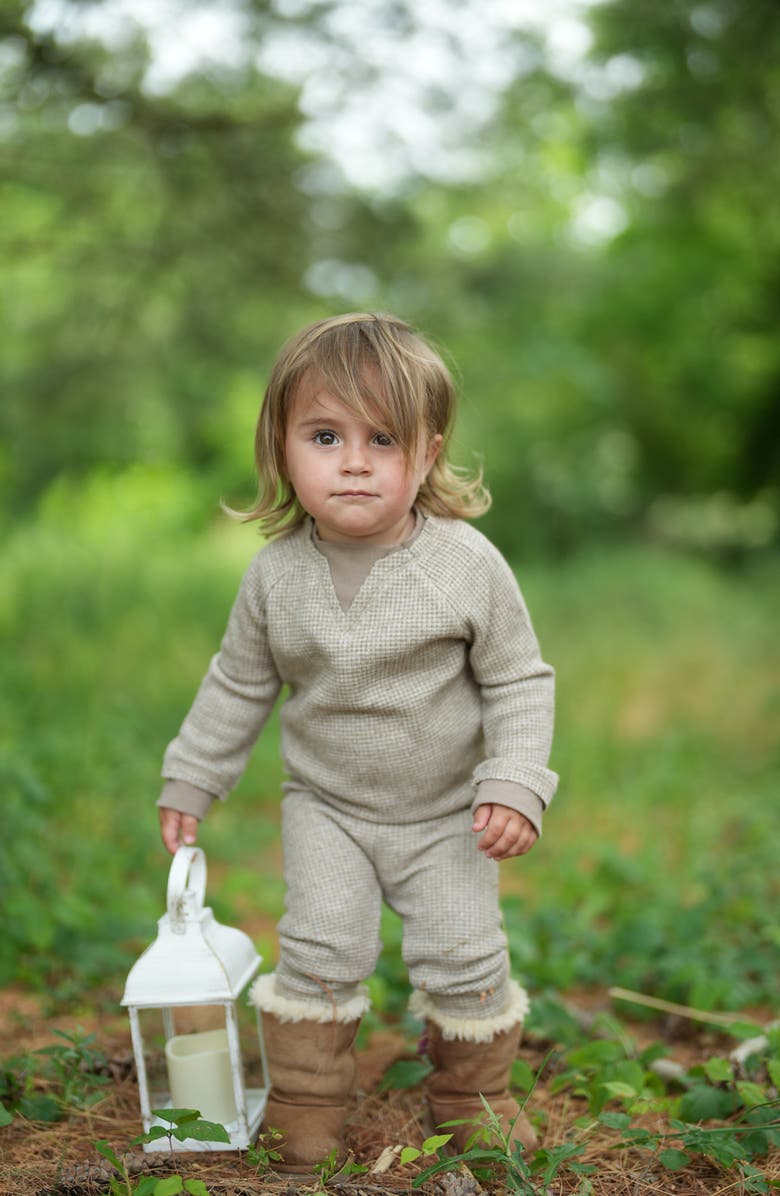 Manière Sparkle Waffle Knit Sweatshirt & Sweatpants Set, Alternate, color, 