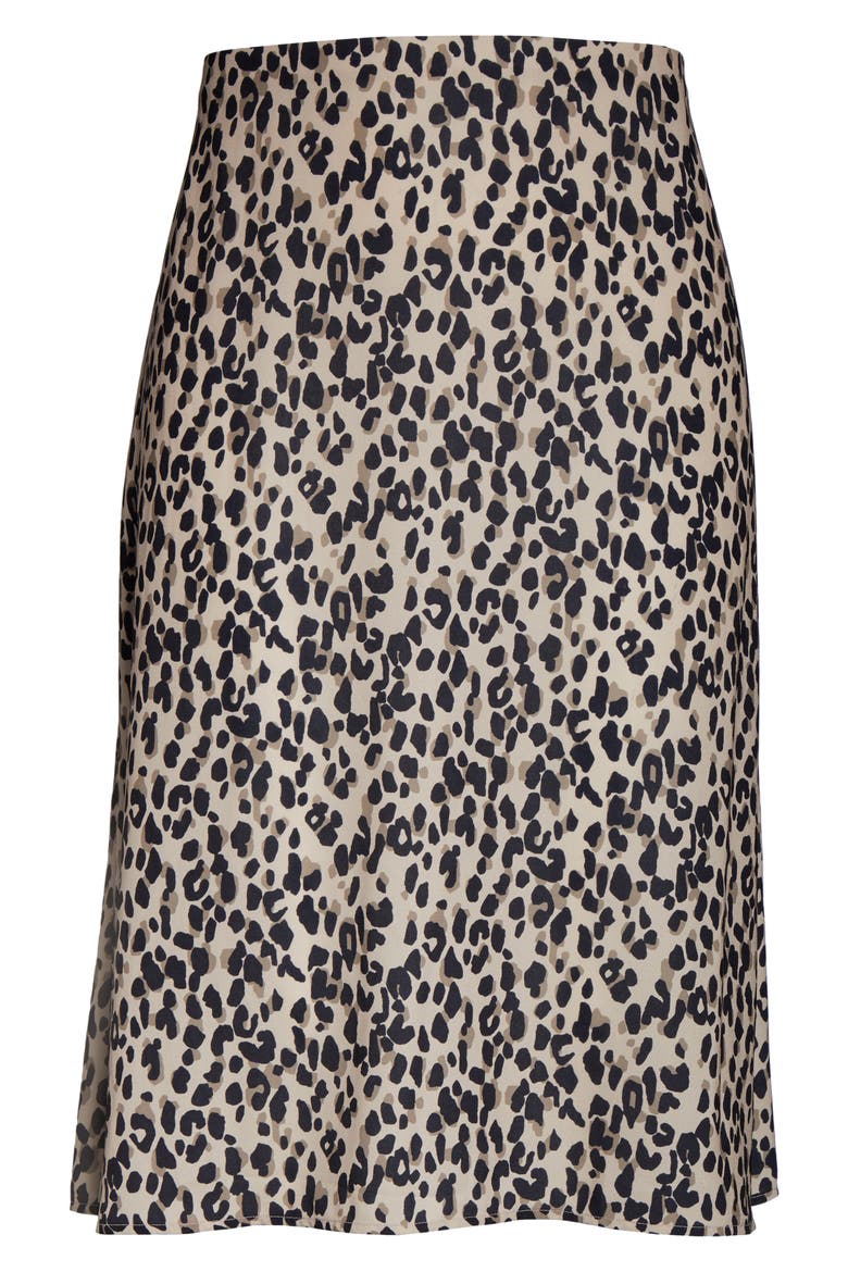 A-Line Midi Skirt, Alternate, color, TAN ANIMAL PRINT
