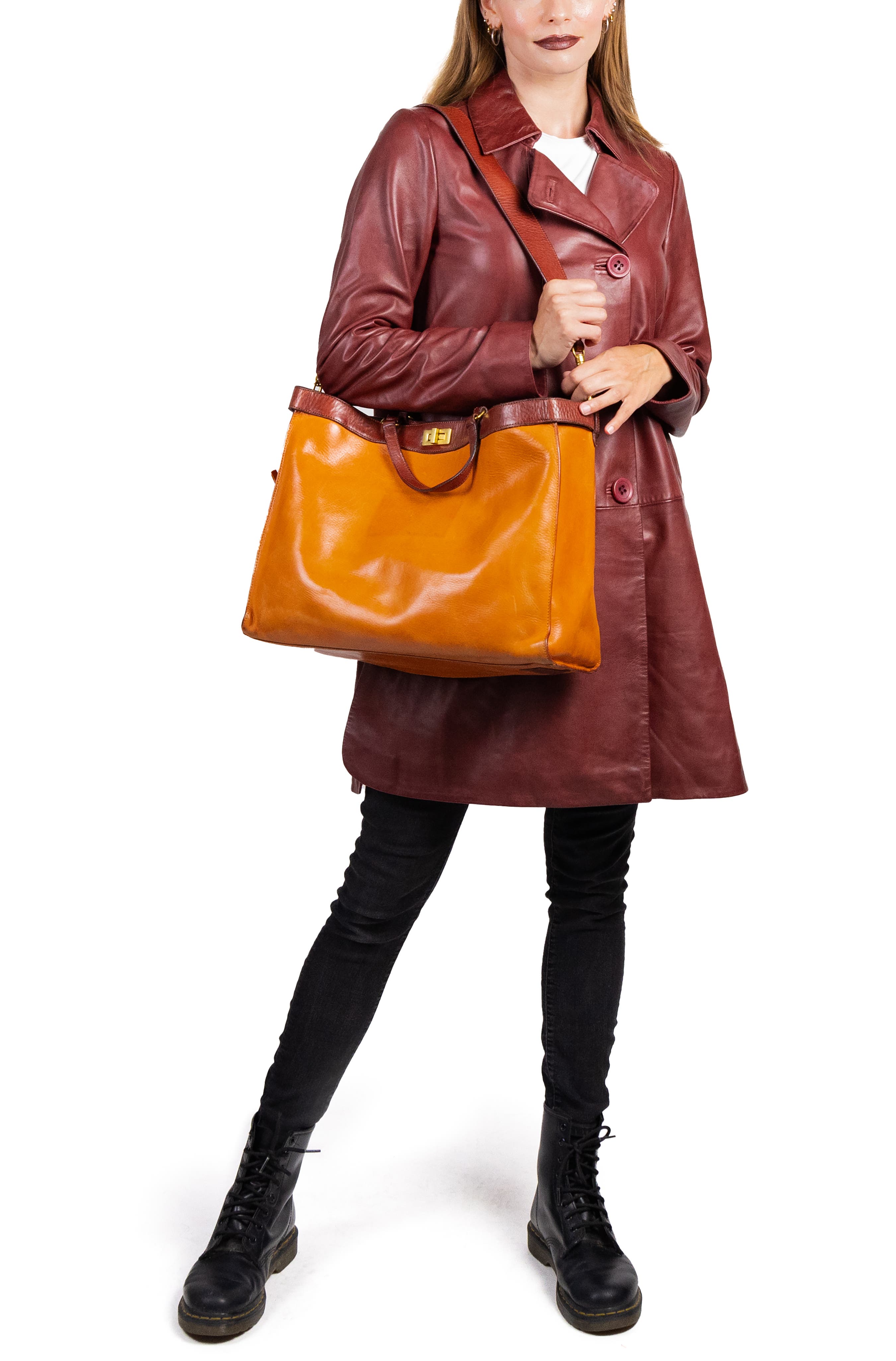 OLD TREND Ixia Genuine Leather Jet Set Travel Tote, Alternate, color, Caramel