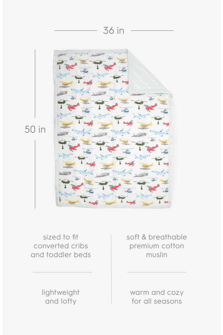 Toddler Cotton Muslin Bedding Set, Alternate, color, AIR SHOW