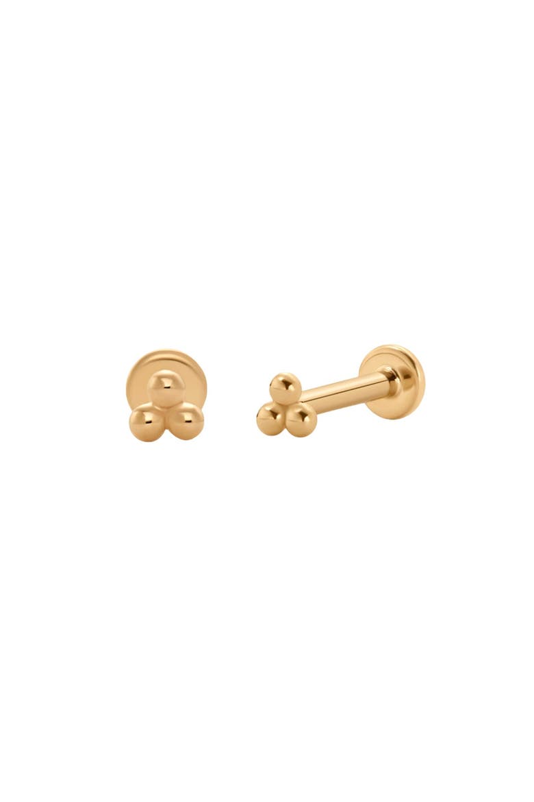 14k Trinity Stud Earring, Main, color, 14k Solid Gold - Pair