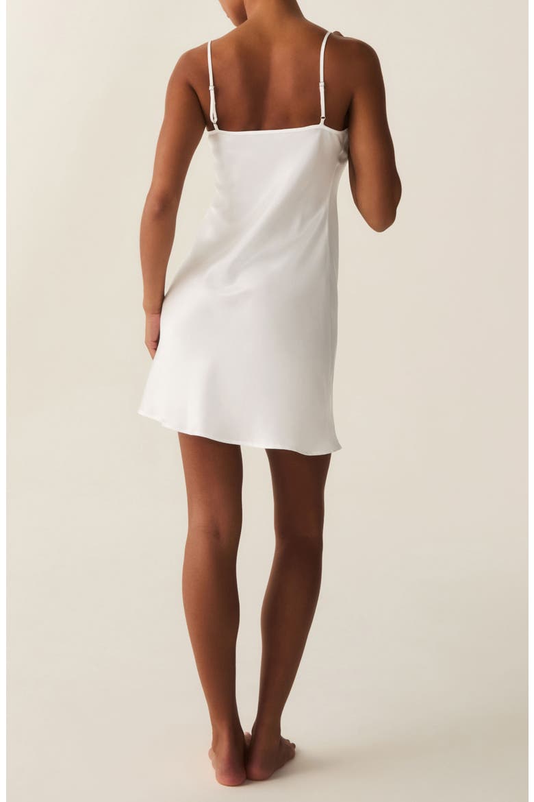 Bijou Silk Slip Nightgown, Alternate, color, WHITE