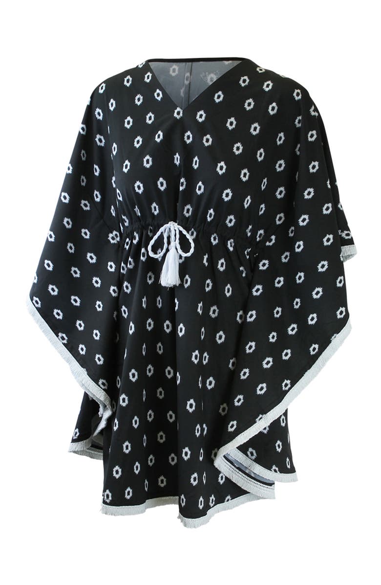 UV Skinz Kaftan Cover-Up, Main, color, Black Boho Dot