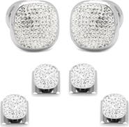 Cufflinks, Inc. White Pave Crystal Shirt Studs & Cuff Links