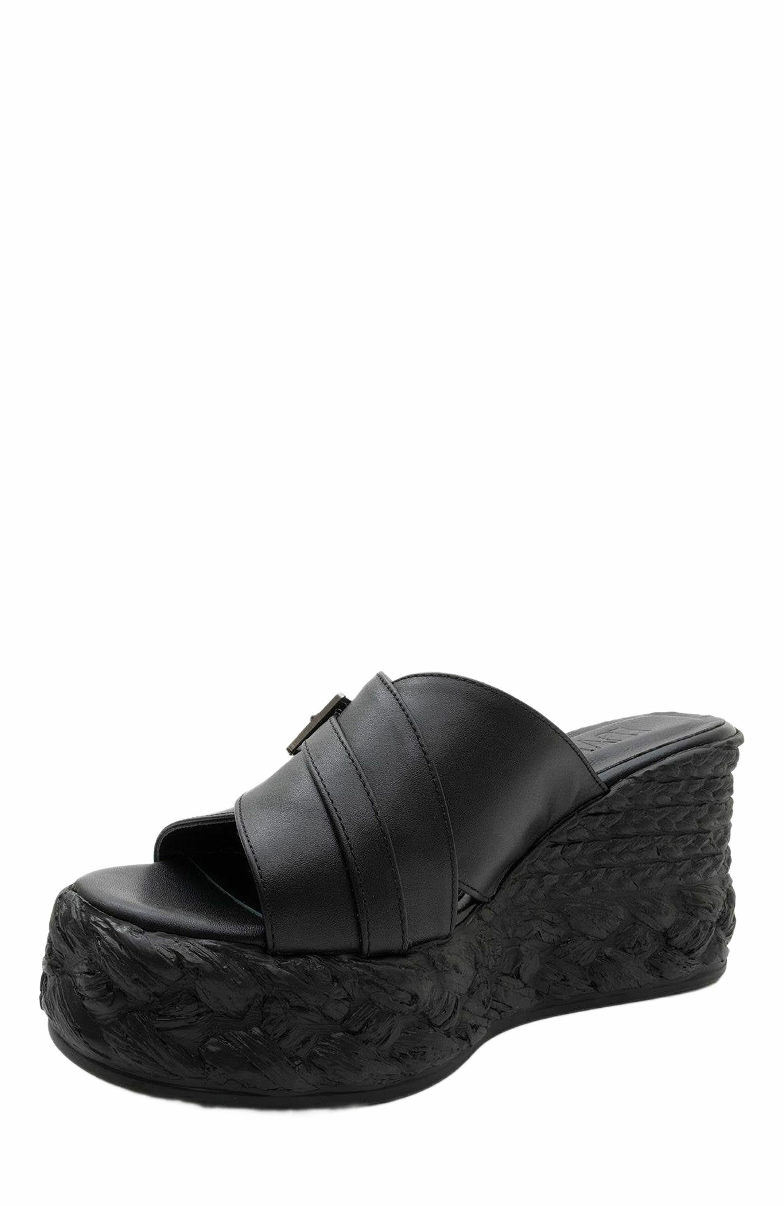 Forever 
Always Shoes Palmas Leather Platform Sandal, Alternate, color, 