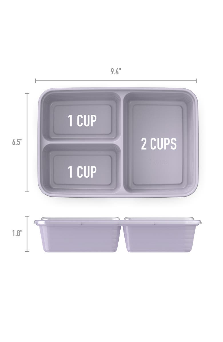 BENTGO Prep 3-Compartment Meal Prep Containers - Set of 10, Alternate, color,