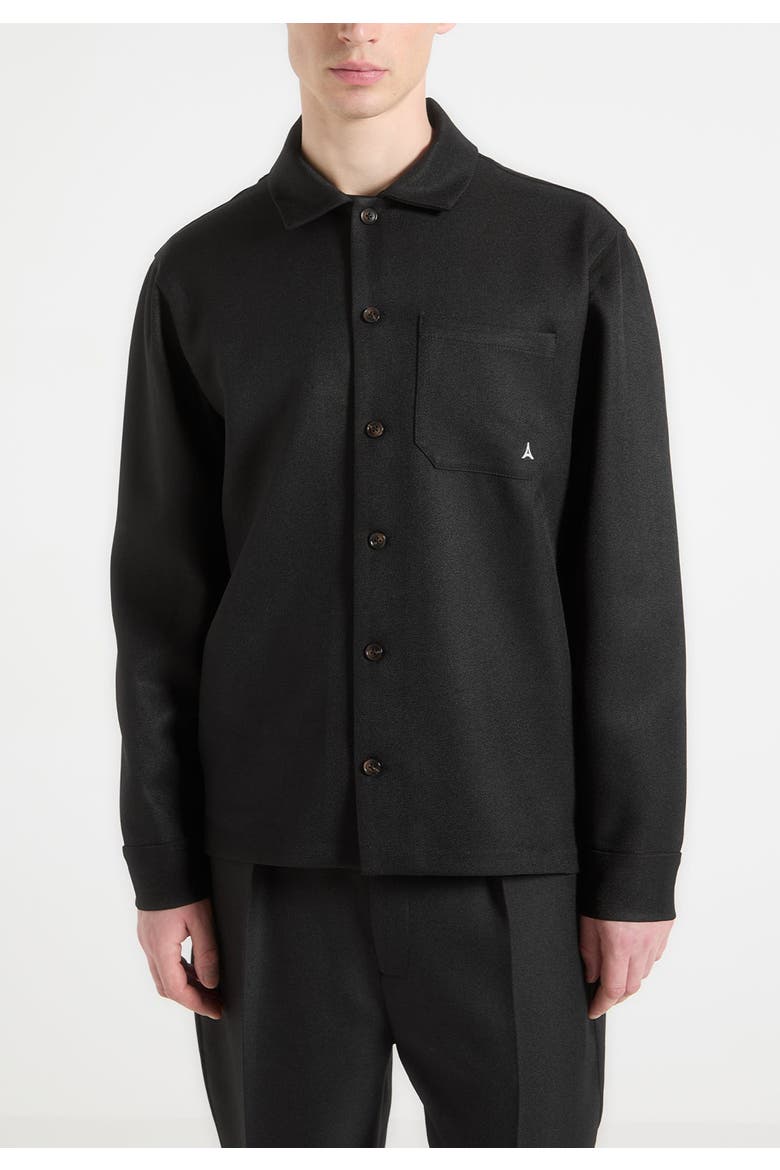 Valentin Tailored Overshirt, Alternate, color, Black
