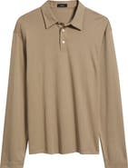 Theory City Relaxed Long Sleeve Cotton Polo