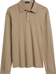 Theory City Relaxed Long Sleeve Cotton Polo