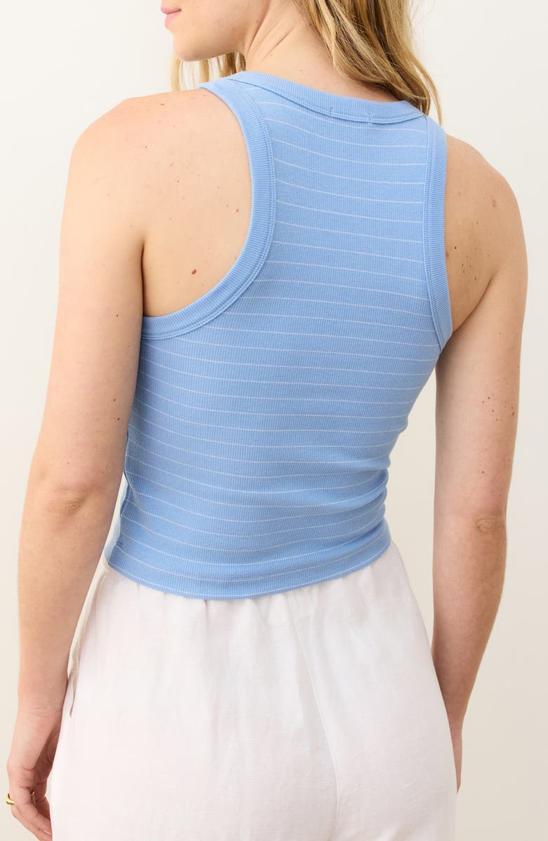 Marine Layer Lexi Ribbed Crop Tank, Alternate, color, Tide/ White Stripe
