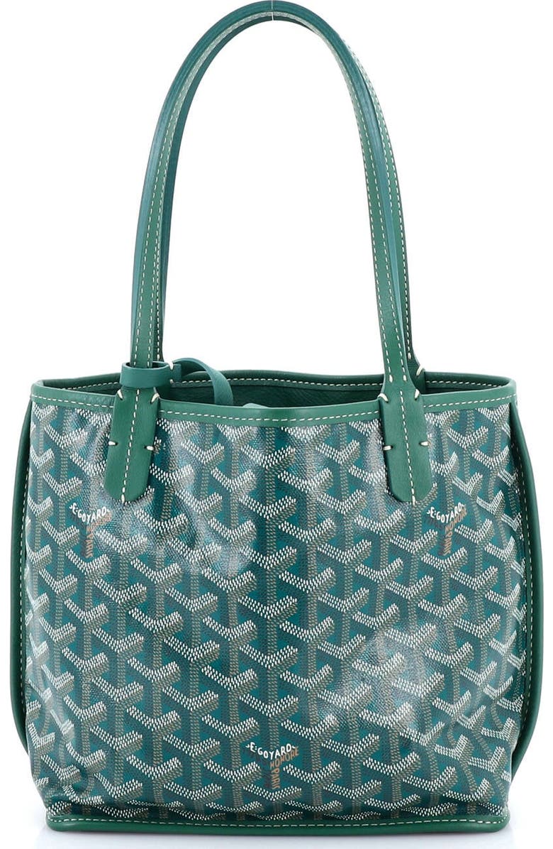 Pre-Owned Goyard Anjou Reversible Tote Coated Canvas Mini, Main, color, Green