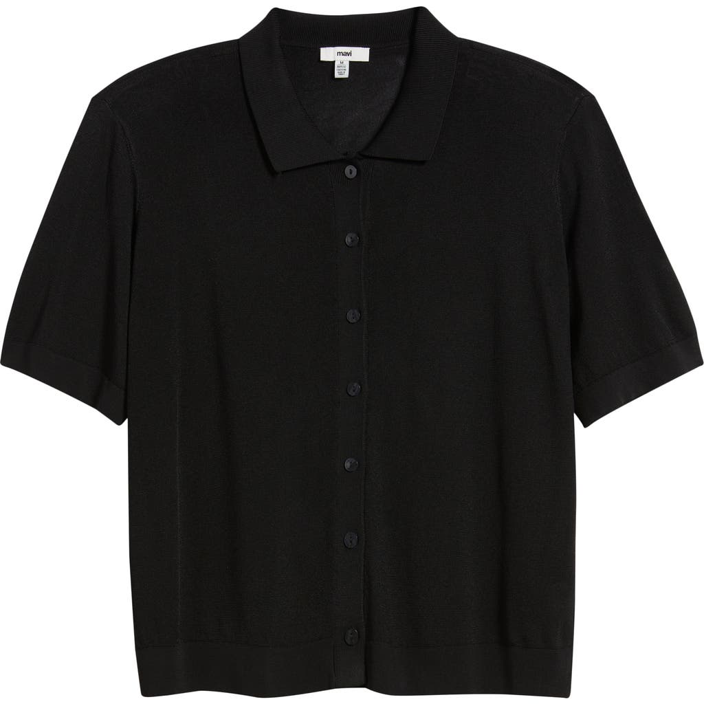 Mavi Jeans Button-up Polo Sweater In Black