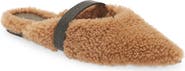 Brunello Cucinelli Monili Beaded Genuine Shearling Slide