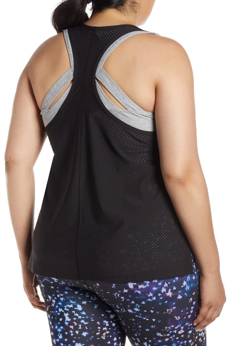 Perforated Active Tank Top, Alternate, color, BLACK
