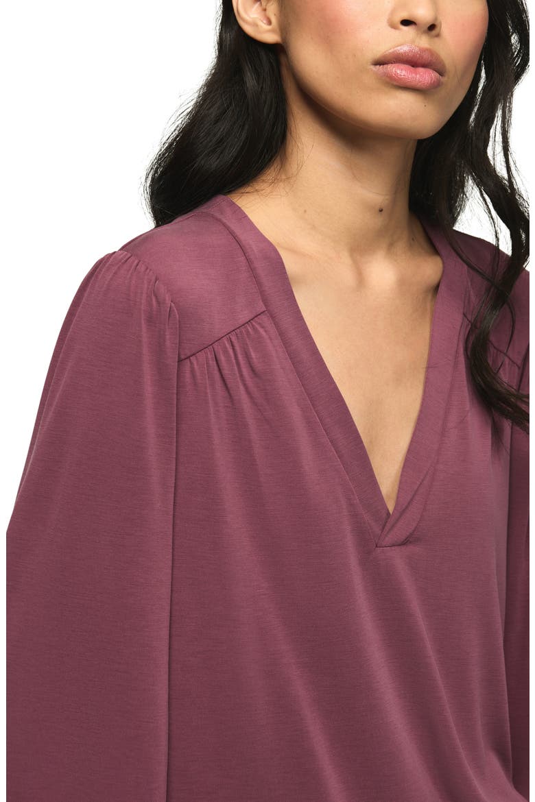 Gathered Sandwash Modal Blend Top, Alternate, color, GRAPE WINE