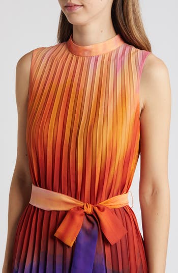 Splendor of the sunset gradient pleated maxi dress online