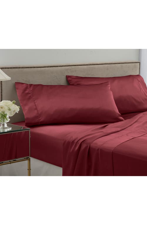 Martex Elegance Satin Sheet Set In Merlot