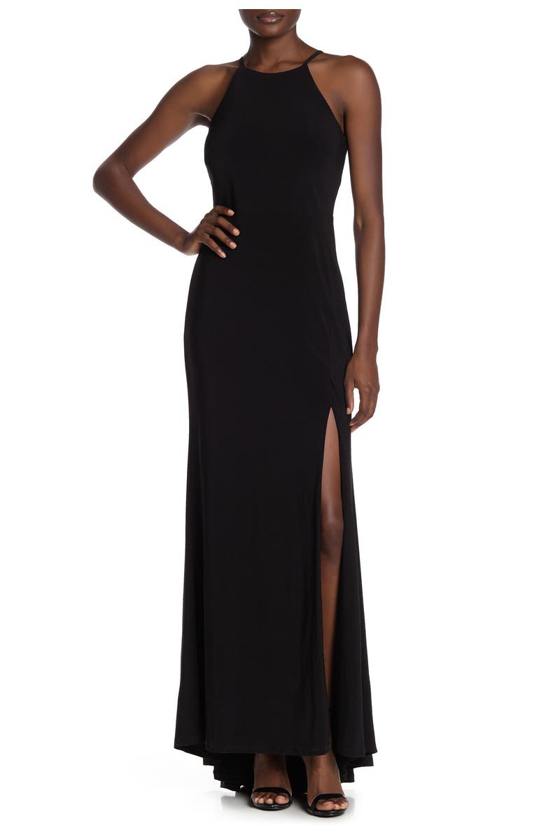 Jump Apparel Halter Neck Gown, Main, color, 