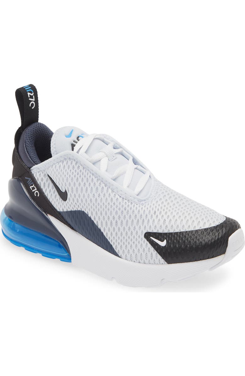 Nike Kids' Air Max 270 Sneaker, Main, color, Football Grey/ Black/ Blue