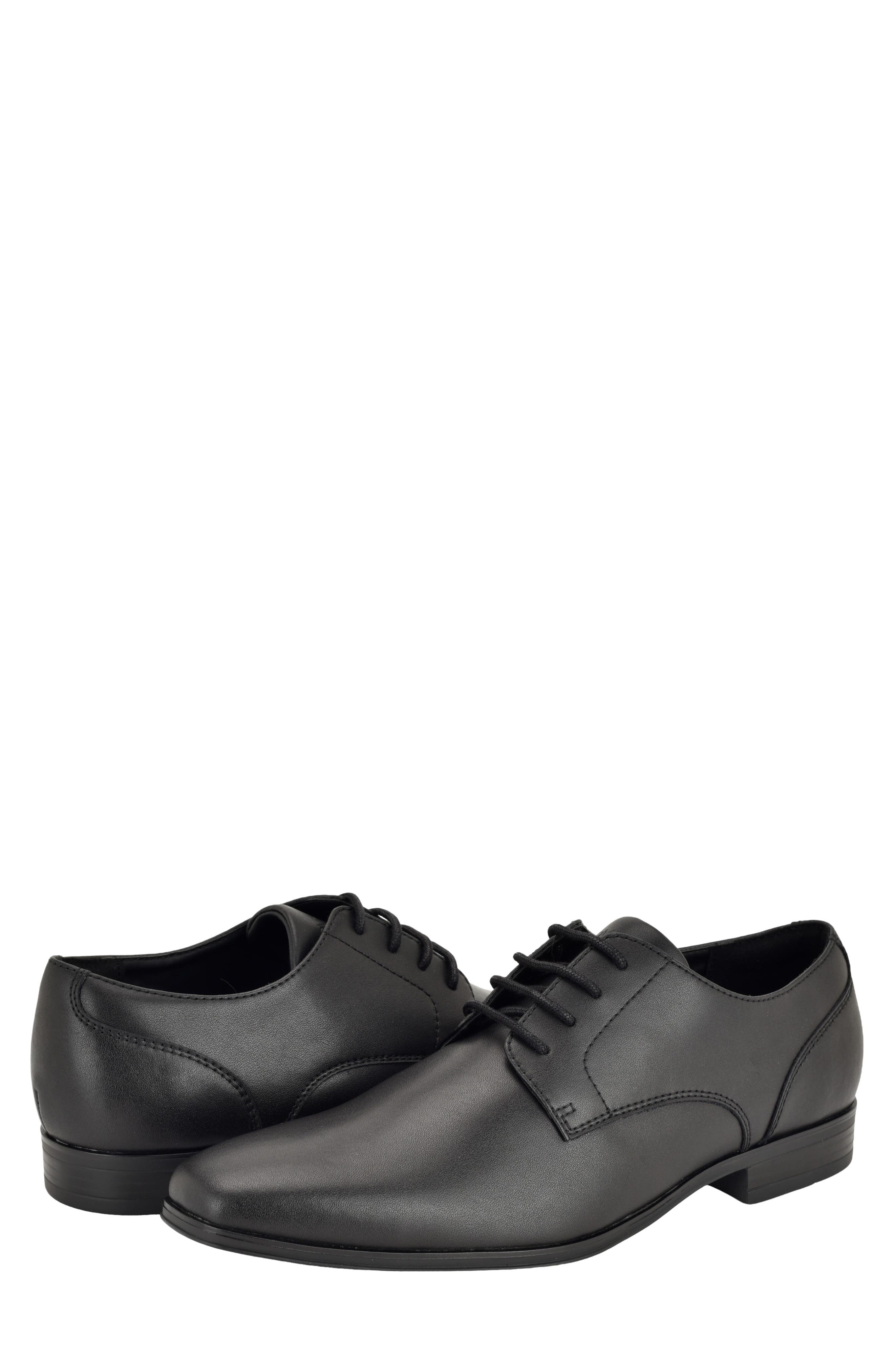 Cafgon Leather Plain Toe Derby, Alternate, color, BLACK